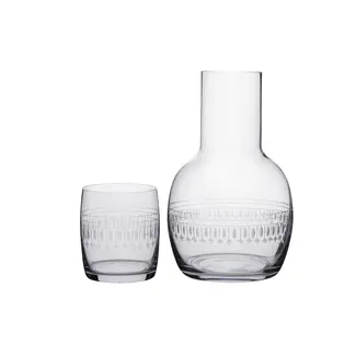 Crystal Carafe Set with Ovals Design