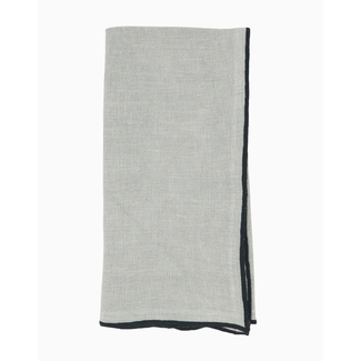 Stonewashed Stitch Border Napkin Blue-Grey