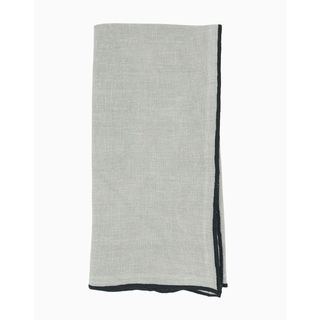 Stonewashed Stitch Border Napkin Blue-Grey