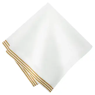 Alsace white & mustard napkins-set of 4