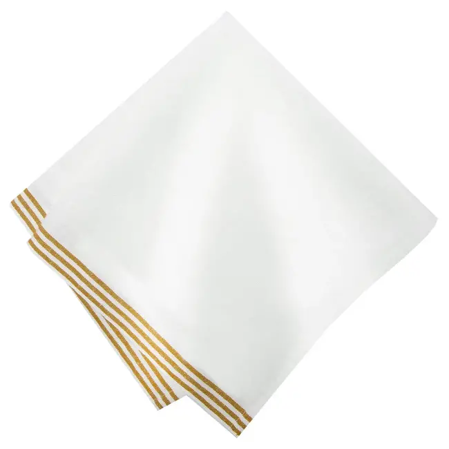 Alsace white & mustard napkins-set of 4