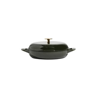 3.5 QT Enameled Cast Iron Braiser - Willow Green