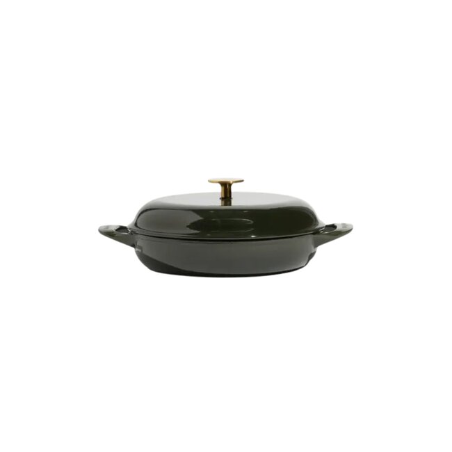 made in Enameled Cast Iron 3.5QT Braiser - WIllow Green