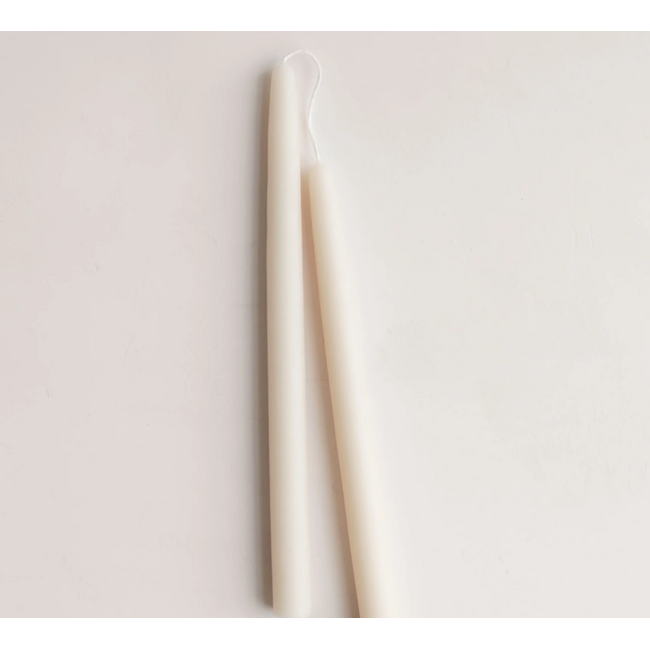 Beeswax Pair of 12" Taper Candles Salt