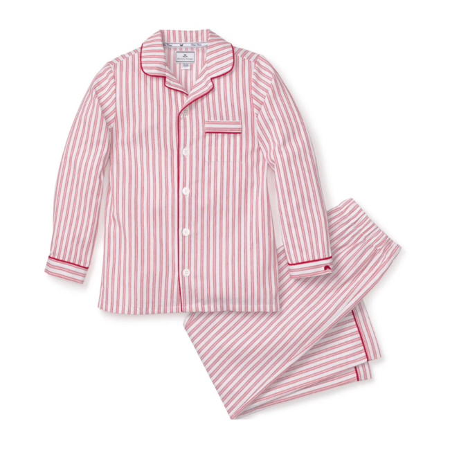 Kids Antique Red Ticking Pajama Set