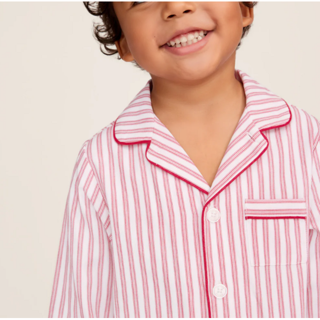 Kids Antique Red Ticking Pajama Set