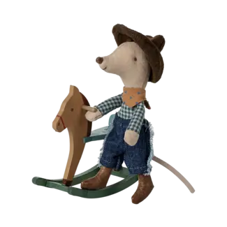 Cowboy mouse on rocking horse