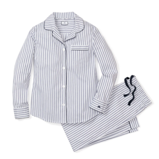Women's Navy French Ticking Pajama Set
