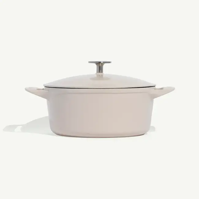 made in Enameled Cast Iron 5.5 qt. Round Dutch Oven - Antique White
