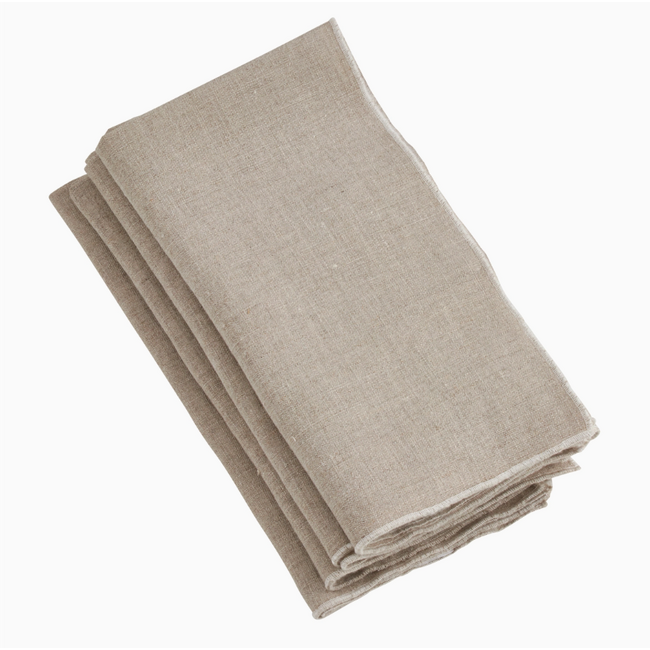 Stonewashed Stitch Border Napkin Natural