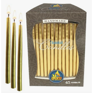 Chanukah Candles - Metallic Gold - 45 Pack