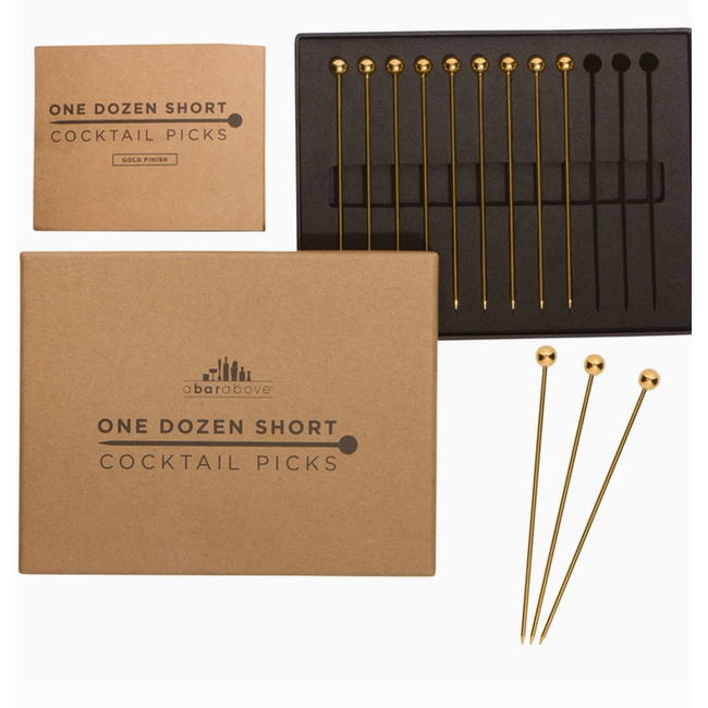 Gold Cocktail Picks - 12 pc long