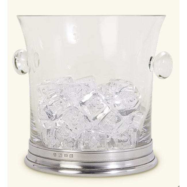 MATCH Pewter Crystal Ice Bucket with Handles