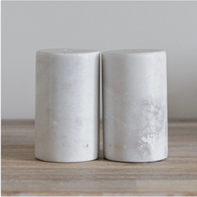 White Marble Salt & Pepper Shakers