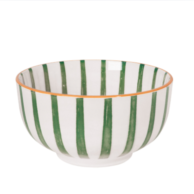 Citrus Burst Bowl Green Stripe