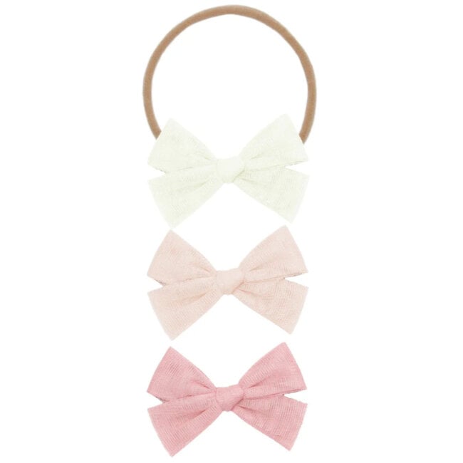 Tulle Bow  Set - Blush Headbands Med