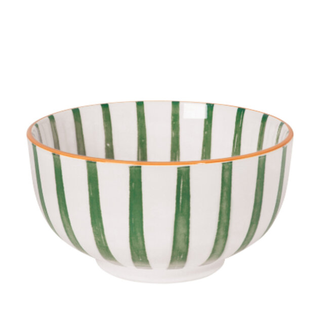 Citrus Burst Bowl Green Stripe
