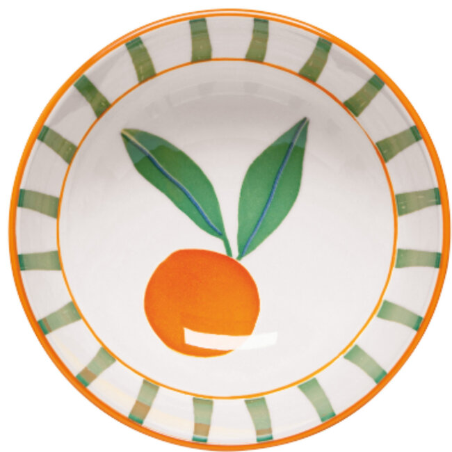Citrus Burst Bowl Green Stripe