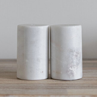 White Marble Salt & Pepper Shakers