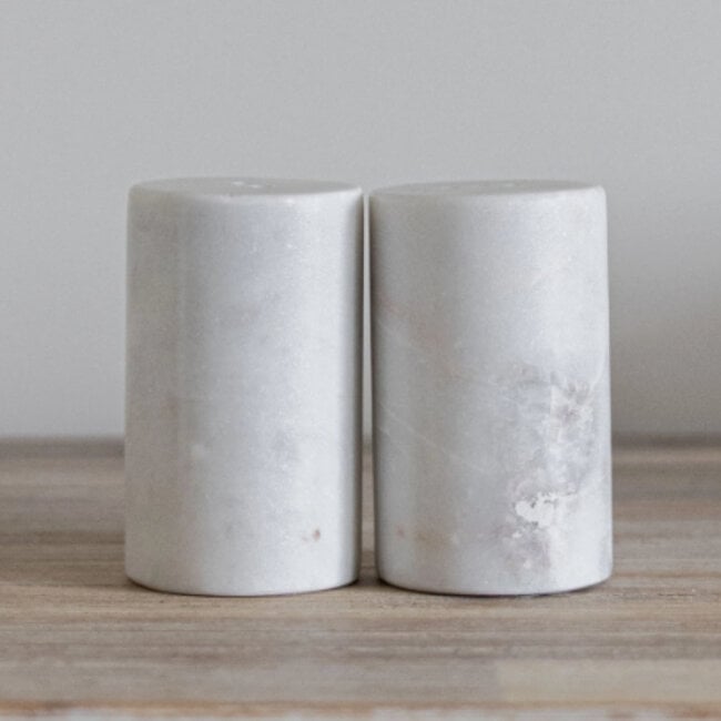 White Marble Salt & Pepper Shakers