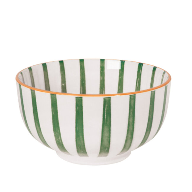 Citrus Burst Bowl Green Stripe