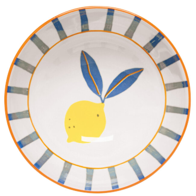 Citrus Burst Bowl Blue Stripe