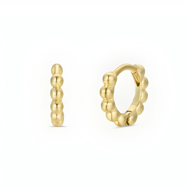 Ball Hoop Earrings - Tiny Gold