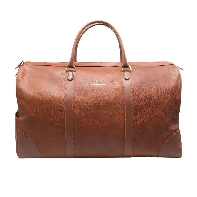 Brown Weekend Bag with Leather Shoulder Strap