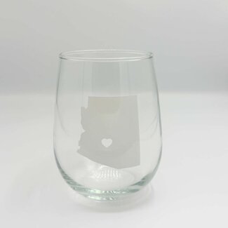 Arizona Wine Glass White w/ Heart