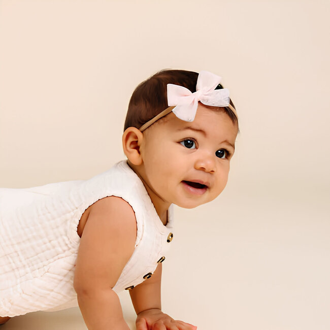 Tulle Bow  Set - Blush Headbands Med