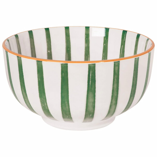 Citrus Burst Bowl Green Stripe