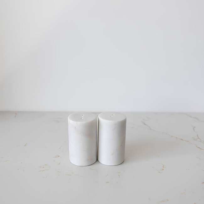 White Marble Salt & Pepper Shakers