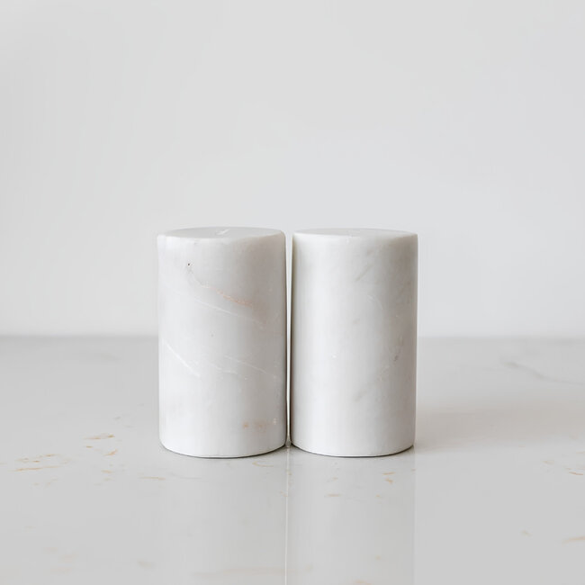 White Marble Salt & Pepper Shakers