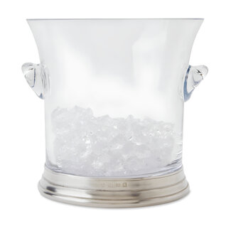 MATCH Pewter Crystal Ice Bucket with Handles