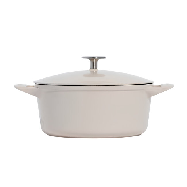made in Enameled Cast Iron 5.5 qt. Round Dutch Oven - Antique White