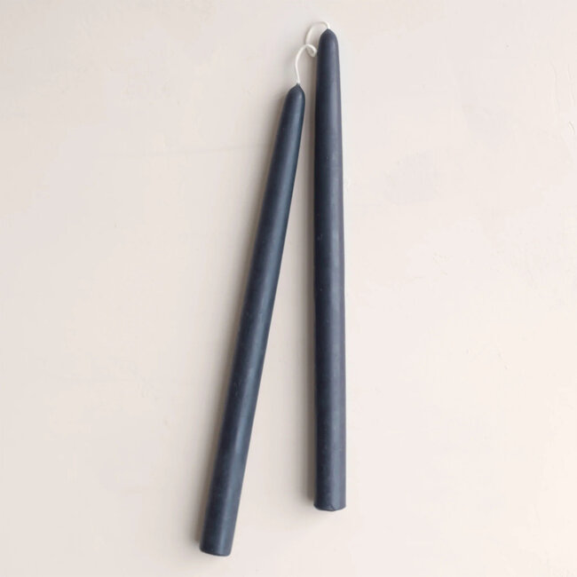 Beeswax Pair of 12" Taper Candles Ink