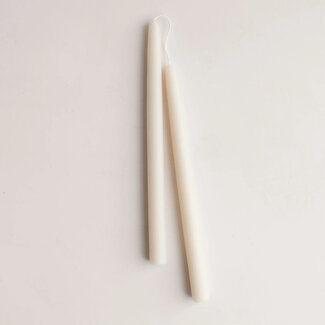 Beeswax Pair of 12" Taper Candles Salt