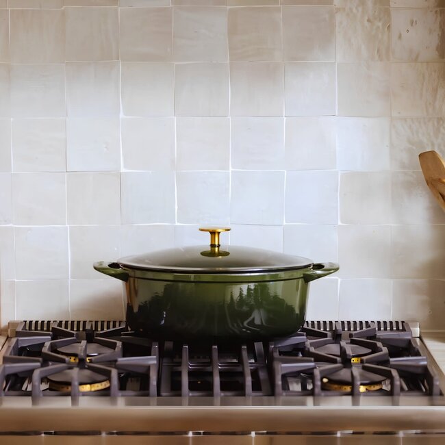 made in Enameled Cast Iron 7.5 qt. Oval Dutch Oven - Willow Green