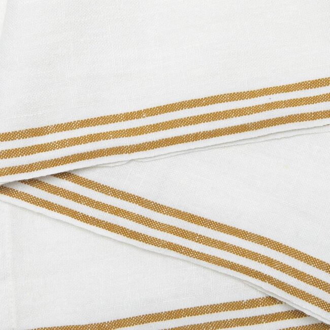 Alsace white & mustard napkins-set of 4