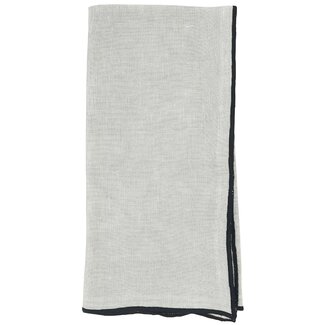 Stonewashed Stitch Border Napkin Blue-Grey