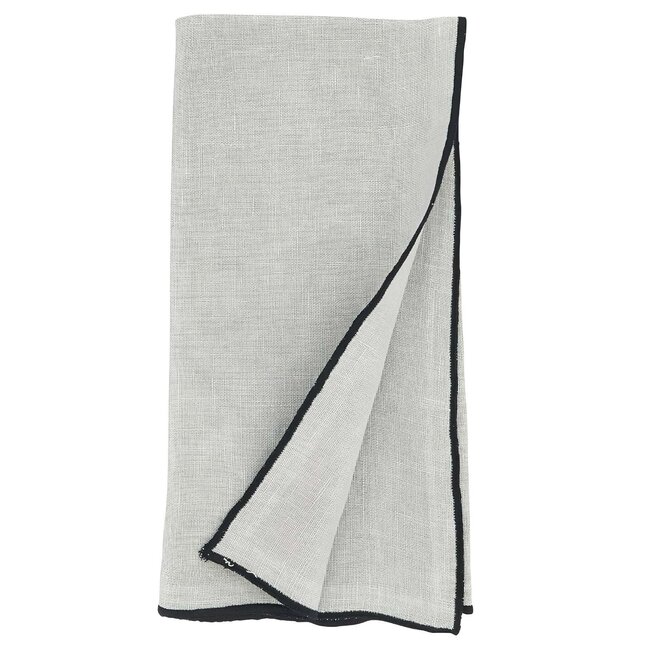 Stonewashed Stitch Border Napkin Blue-Grey
