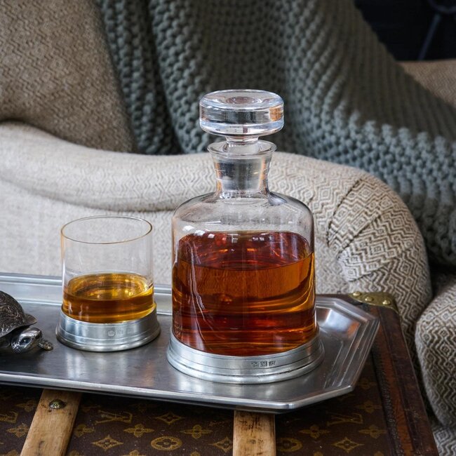 Pewter Spirits Crystal Decanter