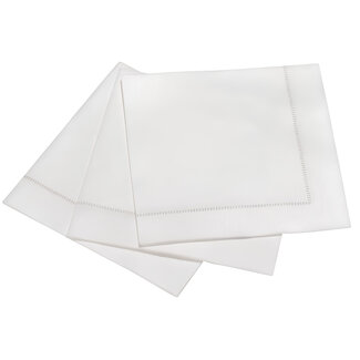 Napkins Hemstitch White