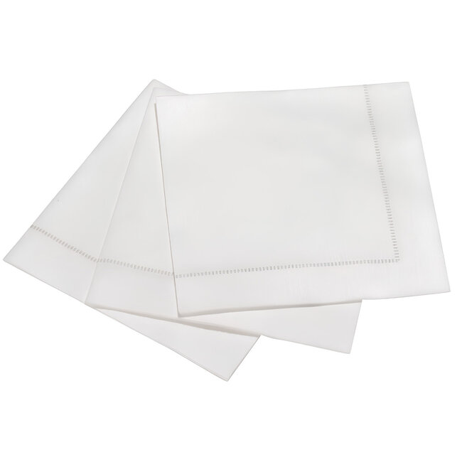Napkins Hemstitch White