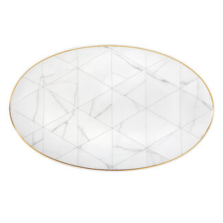 Carrara White Marble Oval Platter Large