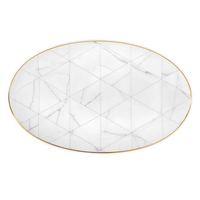 Carrara White Marble Oval Platter Large
