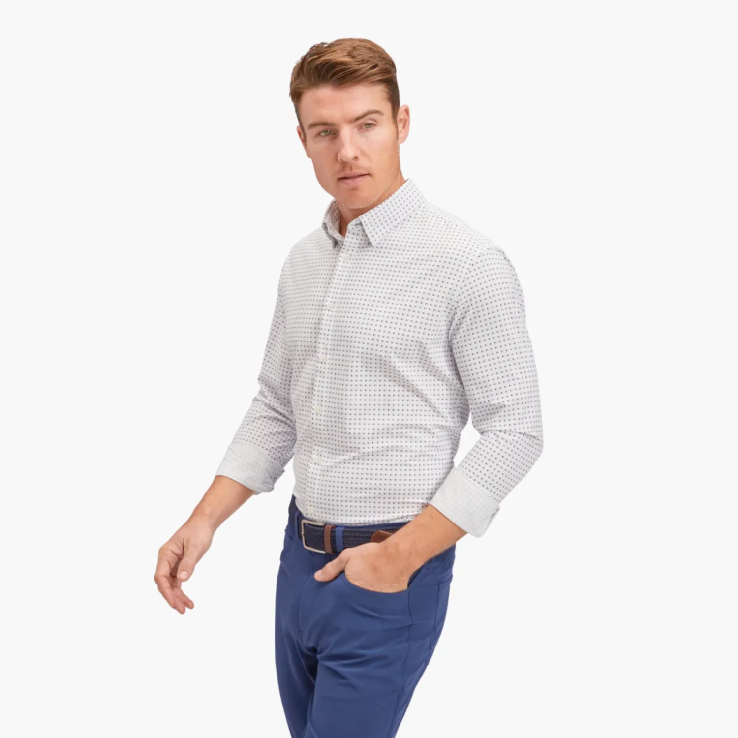 mizzen and main dress shirts Leeward Long Sleeve Shirt | + sweat is quickly pulled away from your skin to keep you cool and dry White Solid Leeward Dress Shirt