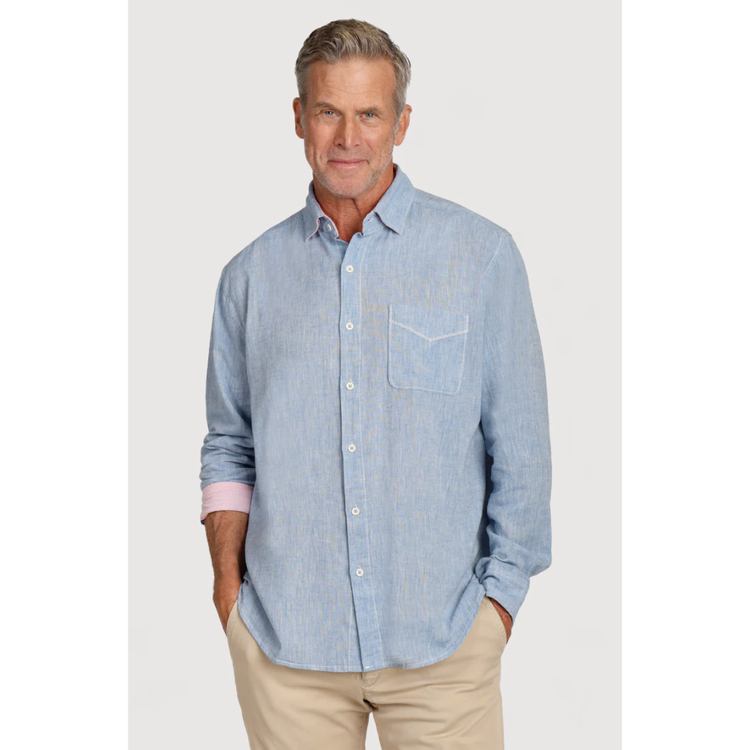True Grit True Grit Washed Melange Linen S/S Shirt