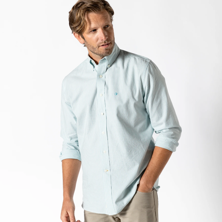 Duck Head Duck Head LS Cotton Oxford Sport Shirt - Collins Stripe