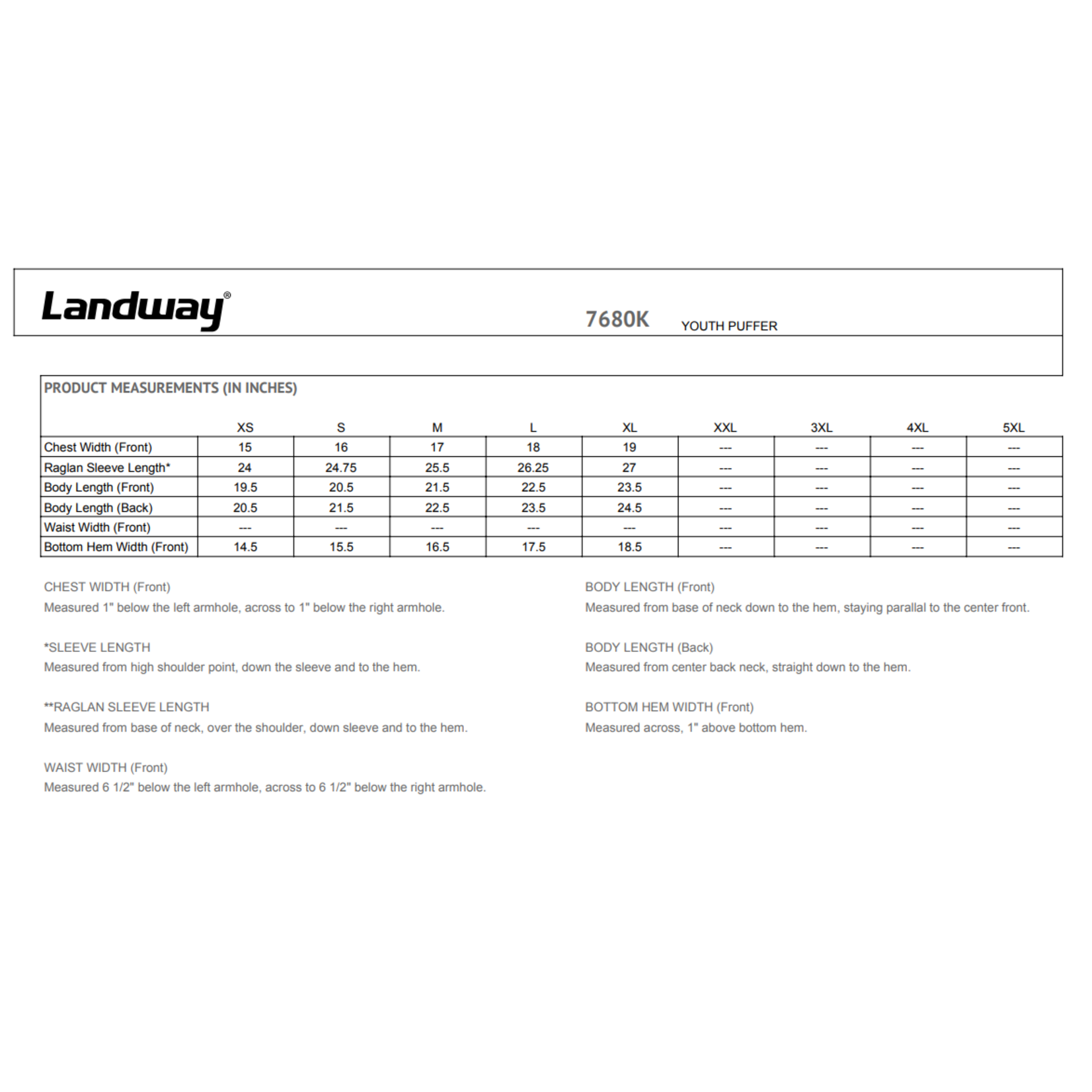 Landway Youth Hoodless Puffer Jacket